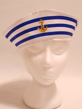 FUN Vintage White Navy Marine Captain Hat Hat Fancy Cosplay Hat Stage Performanc